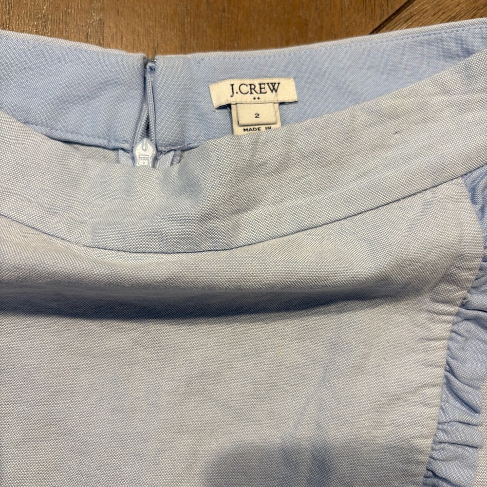 J. Crew Asymmetrical Light Blue Skirt Size 2 - Picture 3 of 8